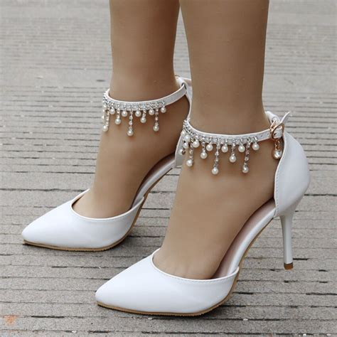 white elegant shoes for women.